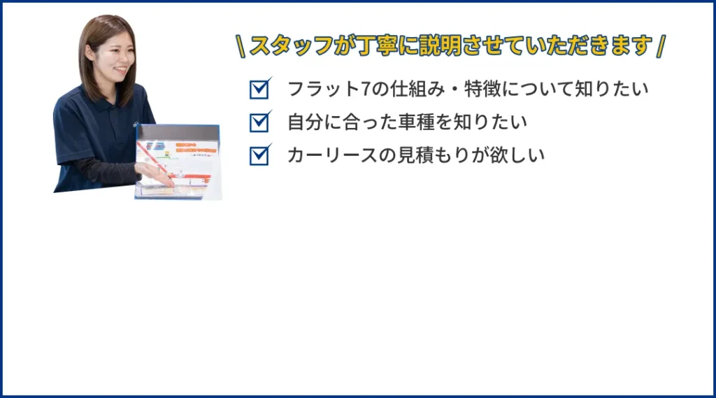 スタッフが丁寧にご説明させていただきます